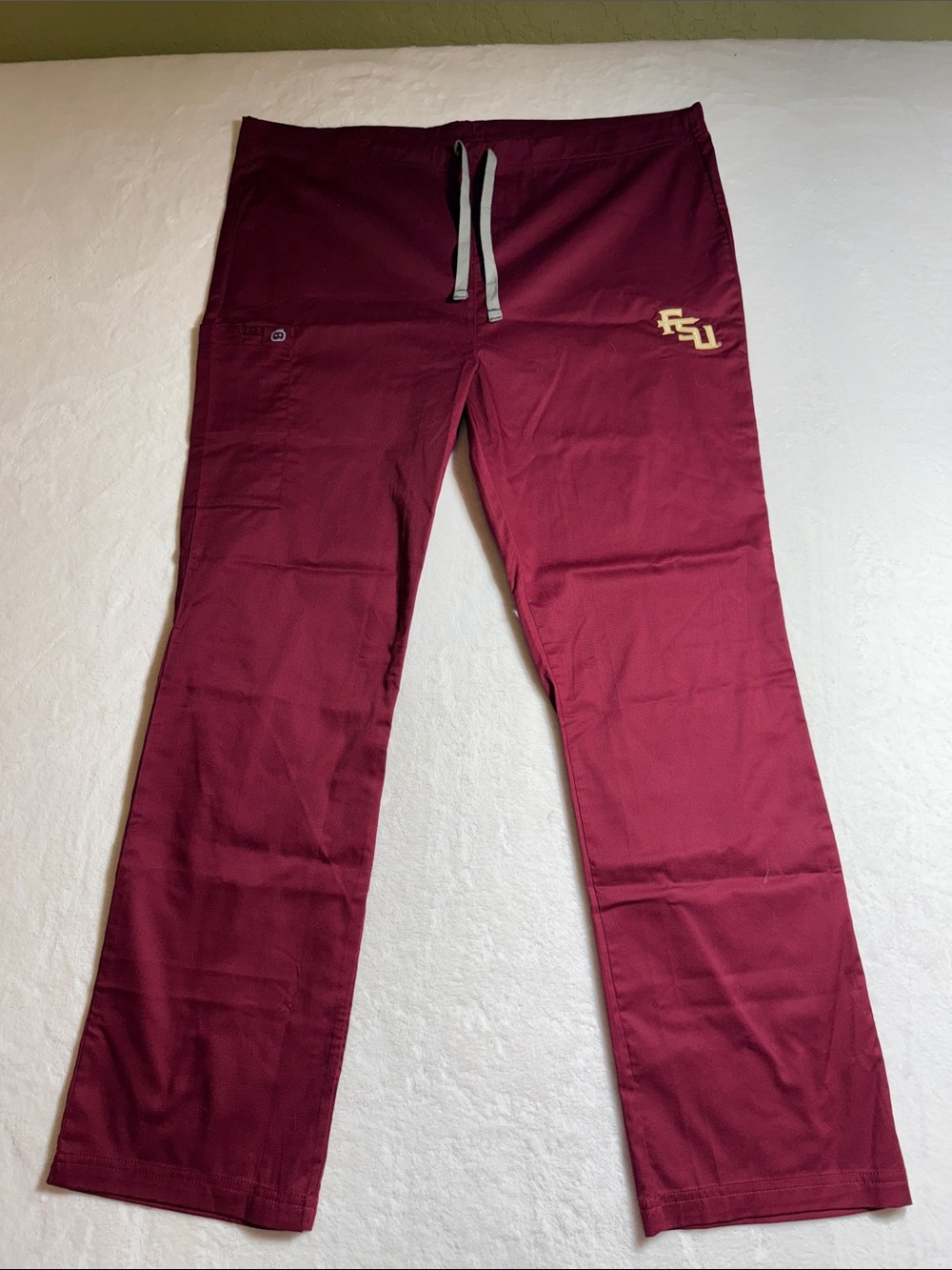 Garnet Men's FSU Drawstring Scrub Pants